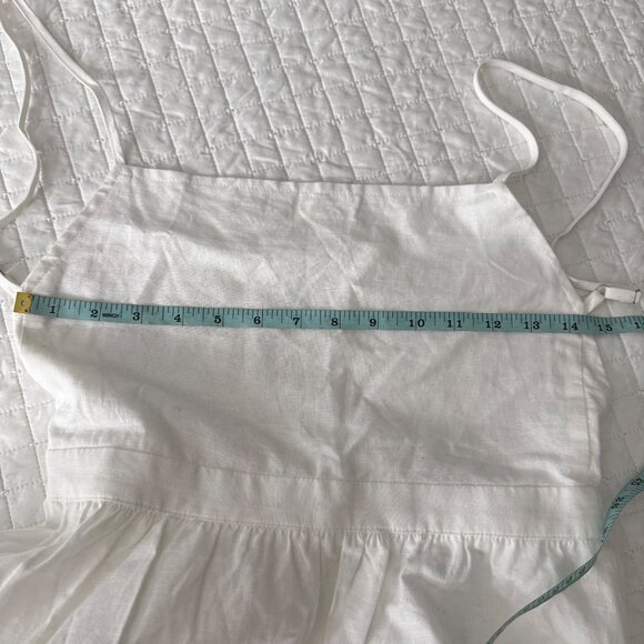 Cousin The Label White Tiered Linen & Viscose Sleeveless Dress With Adjustable S - Picture 9 of 13